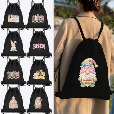 Religiöser Rucksack Ostern Druck Kordelzug Sport Tragbar Training Schnur Tasche