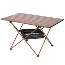 ALPCOUR PORTABLE CAMPING TABLE – LIGHTWEIGHT, COMPACT FOLDING - LARGE - COFFEE