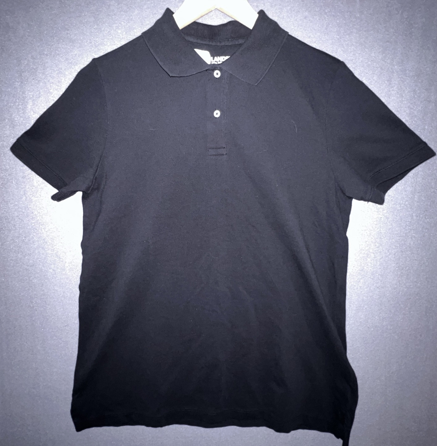 Lands End Womens Black Short Sleeve Pique Polo Shirt Size Small 6-8