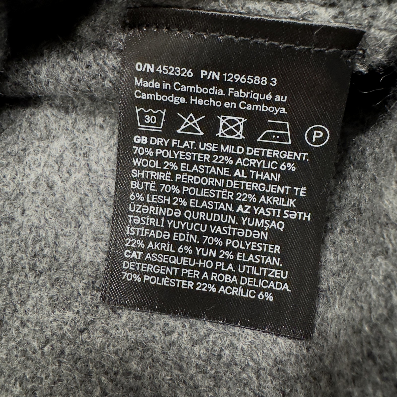 H&M Sweater Mens Large Gray Wool Blend Crewneck Tight Knit Pullover Regular Fit thumbnail 3