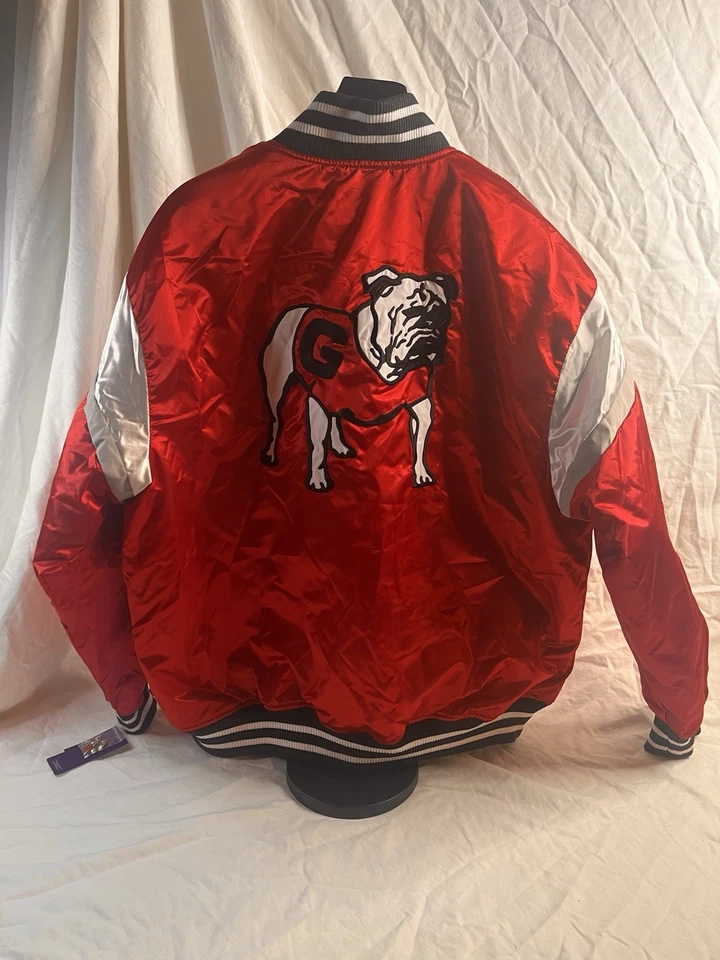 Chaqueta de satén a presión completa XL Franchise Club Georgia Bulldogs para hombre. Foto 2 de 4
