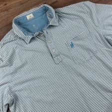 JOHNNIE-O Hanging Out Blue STRIPE POLO SHIRT XL Slim Fit