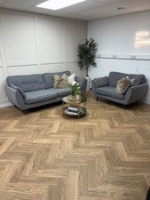 Grey DFS Zinc French Connection 4 Seater Sofa & Cuddler - Delivery Available