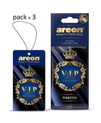 Areon VIP Exclusive Vertus Car Quality Freshener Lux Hanging Card Pack of 3