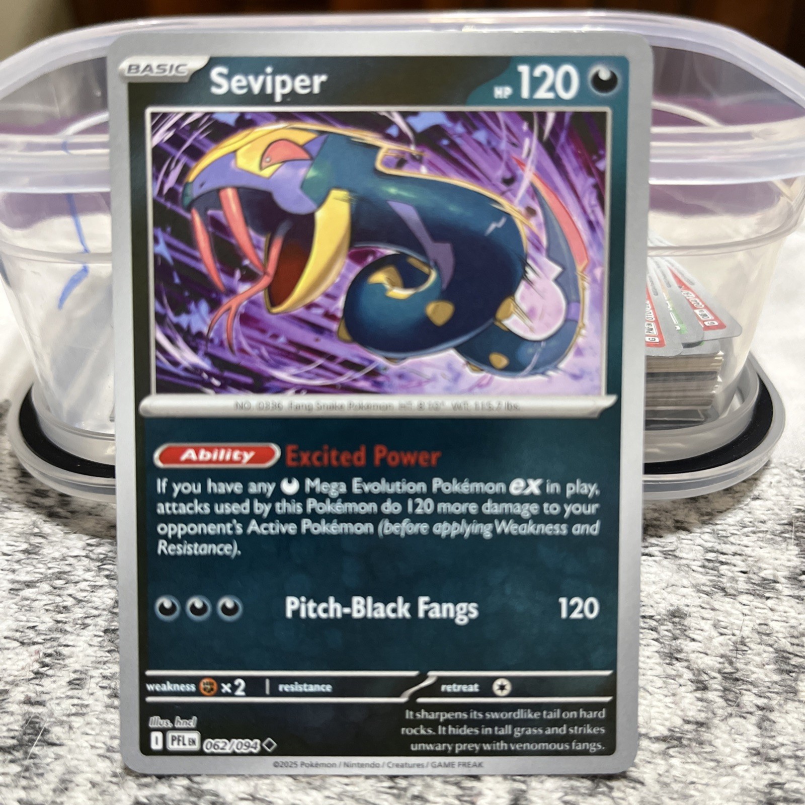 Seviper 062/094 Pokemon Card Reverse Holo 