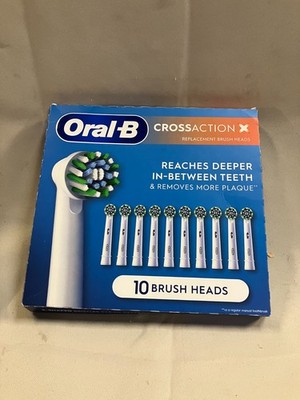 Oral B Replacement Brush Heads Cross Action X 10 Pack - White