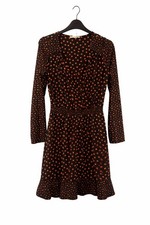 Ladies OASIS SIZE S ( 10/12) stretchy Wrap Dress Kneelength Loveheart Print Vgc