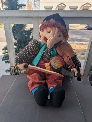 #ad Vintage Folkmanis Fiddler Puppet Retired Character Hand Puppet with Violin NWT $59.99