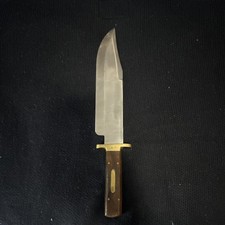 Bowie Knife Wood Handle Stainless Steel Clip Point Full Tang Brass Guard