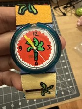 Rare POP SWATCH 1993 PALMTREE PWK187 Men  s Ladies Pristine Condition New Battry