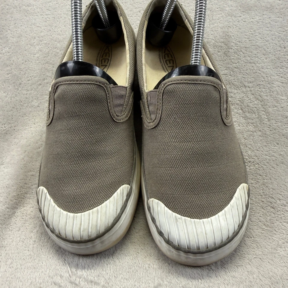 Keen Shoes Para Mujer 7.5 Elsa Sin Cordones Gris Espiga Lona Tenis Cómodos Foto 2 de 4