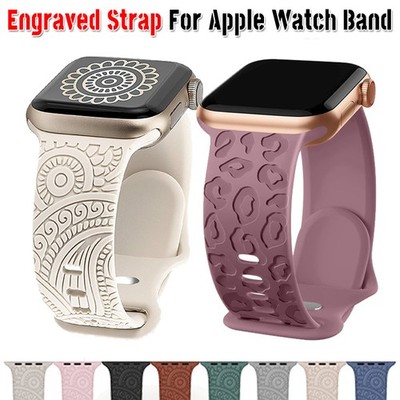 Engraved Apple Watch Band Personalized Strap Ultra SE Series 8,7 & SE Models