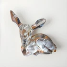 Fenton Glass Deer Figurine Silver Glossy Finish Decorative Animals