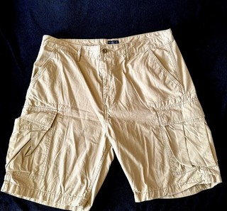 Levi's Cargo Shorts Mens 38 Khaki Tan Cotton Two Horse Multi Pocket Casual