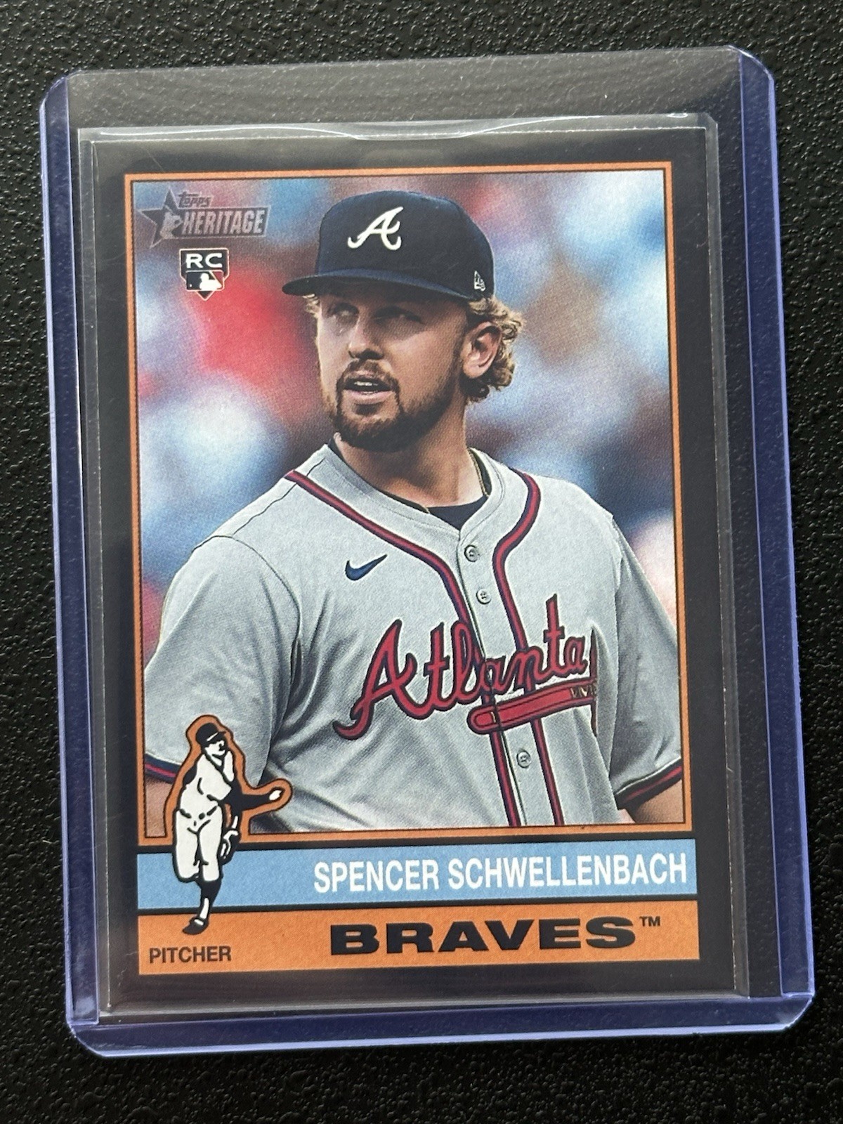 2025 TOPPS HERITAGE BASEBALL #58 SPENCER SCHWELLENBACH RC SSP BLACK BORDER ATL