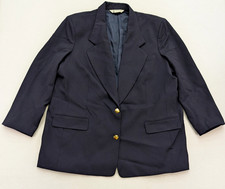 Austin Reed Women's Blazer Suit Jacket Size 22W Navy Blue 100 Wool Classic
