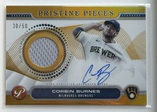 2024 Topps Pristine Relic Corbin Burnes Gold /50 auto RC Rookie Brewers ☄️