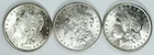 LOT OF 3 MIXED DATE MORGAN DOLLARS! GEM BU+++! SOME REAL CLASSY COINS! NR #G2292