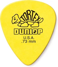 Dunlop Tortex Standard .73mm Yellow Guitar Pick, 12 Pack 0.73mm, 