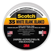 Scotch 10828-DL-2W White Vinyl Electrical Tape 66 L ft. x 3/4 W in. Pack of 10 