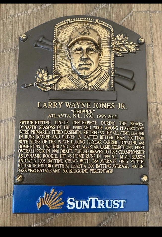 Atlanta Braves Chipper Jones Replica Hall of Fame Plaque, In Box - Image 3 of 4