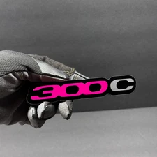 2PC(pair)300CEmblem Fender Badges Pink/Mblack on Black Aggressive Custom Design