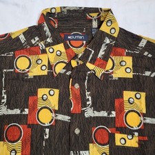 Puritan Men's Hawaiian Short Sleeve Button Down Shirt, Rayon Blend "Large"