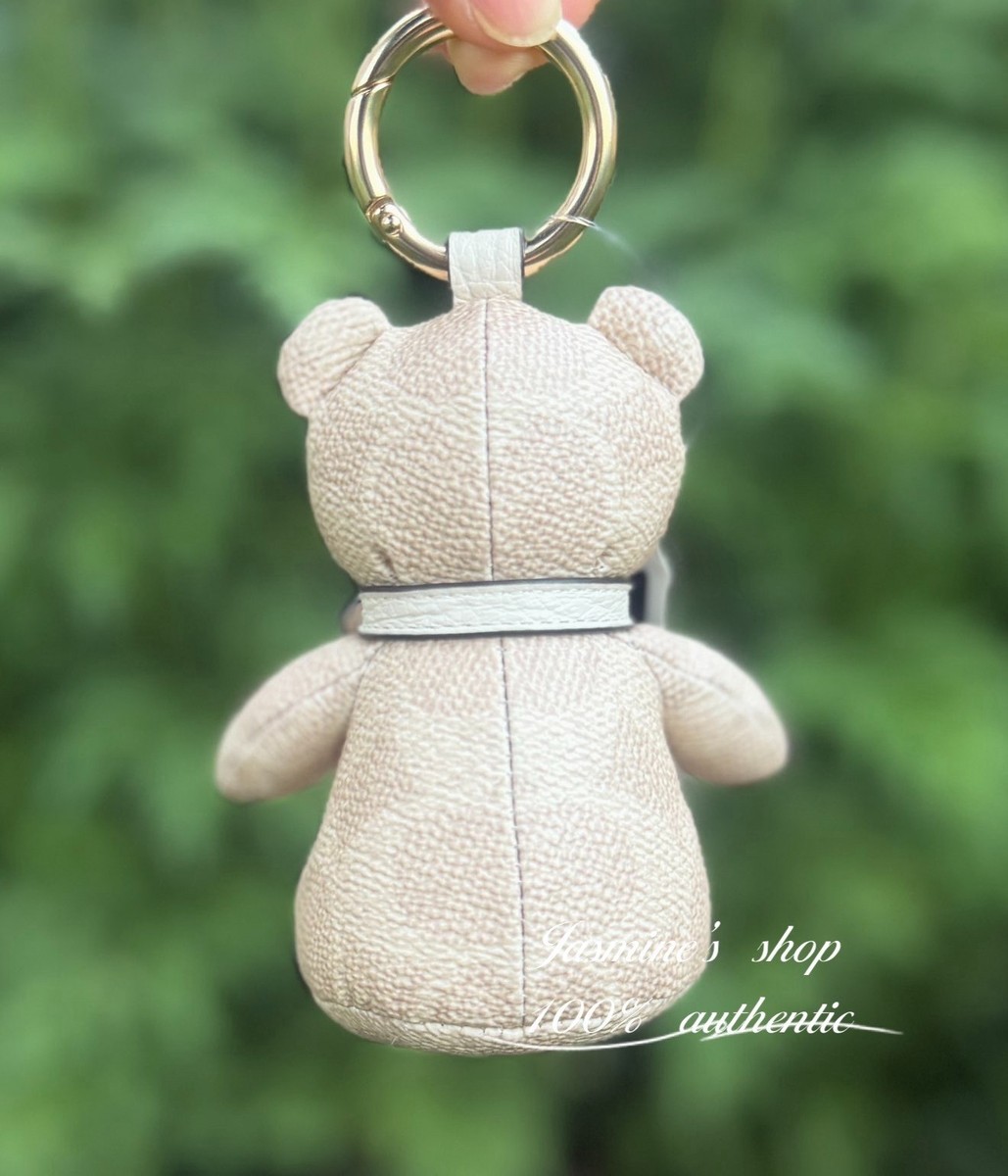 NWT Coach Collectible Bear Bag Charm In Signature Canvas CZ195