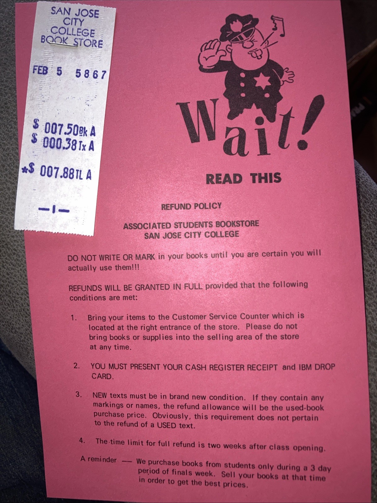 San Jose City College Bookstore Info,1970