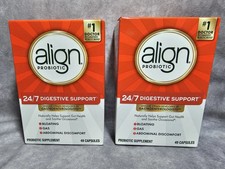 Lot 2 Align Probiotic 24/7 Digestive Support 49 Each 98 Total Capsules