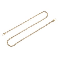 47" Purse Chain Strap with Buckles for Shoulder and Cross Body Beige Gold