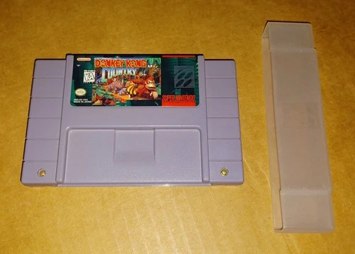 NINTENDO DONKEY KONG COUNTRY SNES GAME CARTRIDGE + DUST COVER TESTED & WORKING🔥