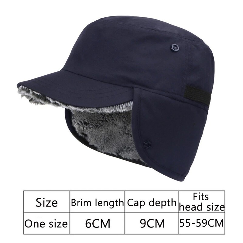 Winter Hat with Visor Warm Earflaps Fleece Windproof Baseball Cap Hunting Hats