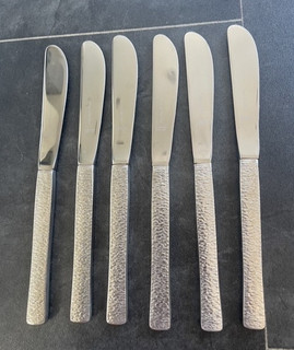 6 Vintage Viners Studio Bark Design By Gerald Benny Dinner Knives 22.5cm