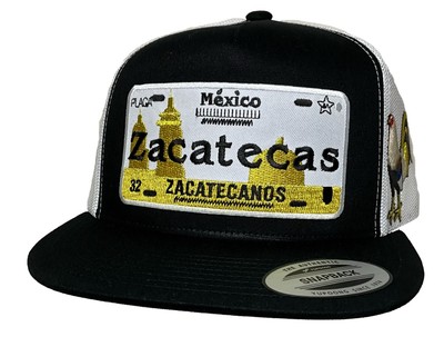 PLACA DE ZACATECAS HAT BLACK WHITE MESH EL CHAPO GUZMAN HAT MEXICO