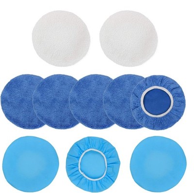 URLWALL 10PCS 9-10 inch Polisher Pad Bonnet Orbital Car Buffing Polishing Pad 