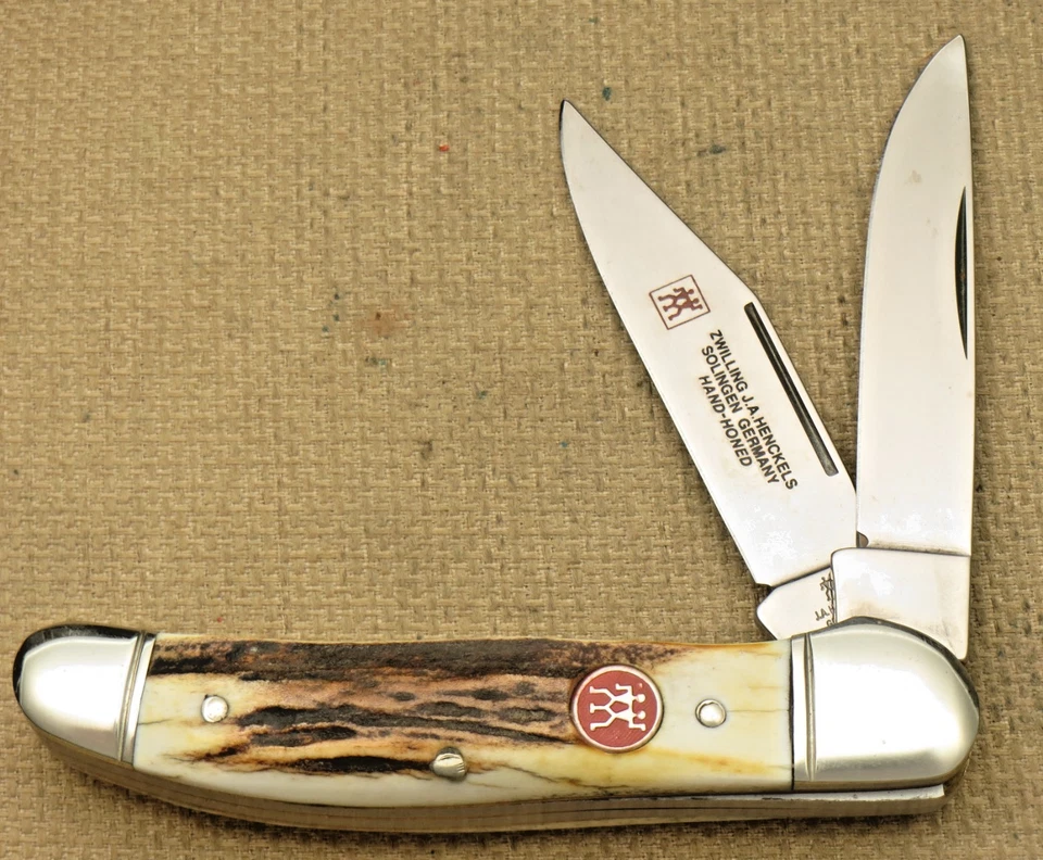 Vintage 1990’s JA HENCKELS GERMANY Copperhead Knife Stag Handles Stainless Steel - Image 2 of 4