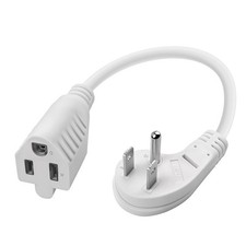 Short Flat Extension Cord - Low Profile Flat Wall Plug, 13A 3-Prong Grounded ...