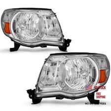 for 2005-2011 Toyota Tacoma Headlights 05-11 A-Chrome Housing Amber Reflector