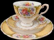 Tuscan Fine English Bone China “ ALBANY” Elegant Tea Cup Saucer & Plate Trio