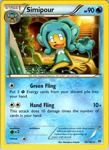 Simipour 42/162 Rare BREAKthrough Pokemon Lightly Played