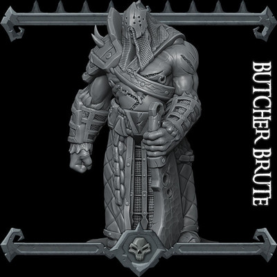 BUTCHER BRUTE Humanoid Resin 3D Printed Fantasy Miniature D&D Tabletop RPG