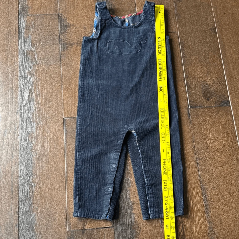 Vineyard Vines Niños Niños Pana Babero Mono Talla 12-18 Meses Azul Marino Ballena Foto 4 de 4