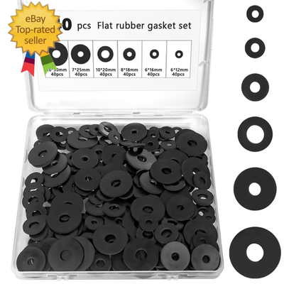 #ad #ad 240 Pcs Rubber Washers Assortment Kit 12 16 18 20 25 30 Mm Black Rubber Gasket $13.89