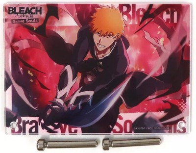 Bleach Brave Souls Ichigo Kurosaki Acrylic Panel 4.1x5.9in Stand Used