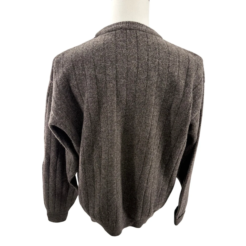 Canali Brown Cable Knit 100% Lambswool Made Italy Mens Sweater Large - Image 2 of 4