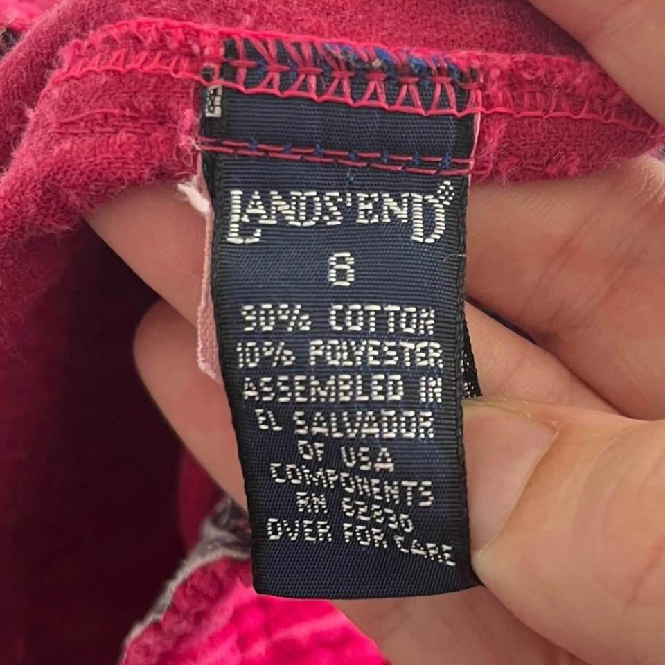 Vintage Lands End Pink Corduroy Pants Colorful USA Made Girls Size 8 - Image 4 of 4