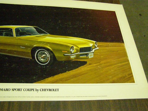 OEM 1972 1973 1974 Chevrolet Camaro Dealership Display Picture - Cardboard - Picture 4 of 4