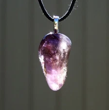Brandberg Brandenberg Amethyst Quartz Free Form Stone Crystal Pendant Necklace