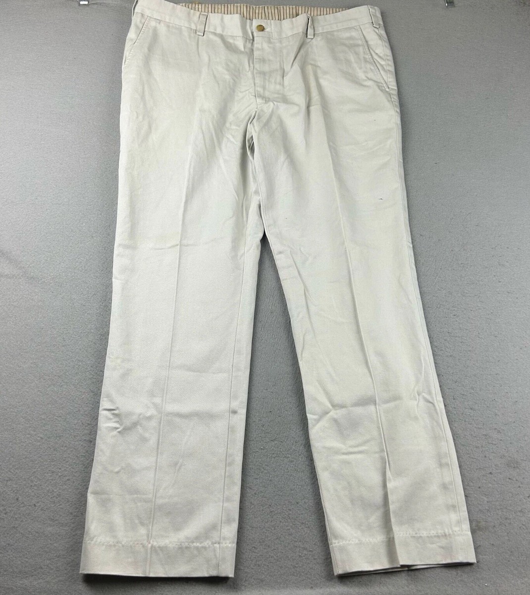 Bills Khakis Pants Mens 42X32 Regular Ivory Twill Trim Fit